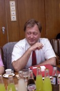 Budapest, 1990. június 25. Trunkó Barnabás, az elmúlt év kiemelkedő humoristája, akinek Karinthy Ferenc születésnapján adták át a Rádió székházában a Karinthy gyűrűt.