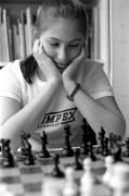  Budapest, 1989. január 10. Polgár Judit Oscar-dijas olimpiai bajnok sakkozó, nemzetközi nagymester, 1976.július 23-án született Budapesten. A képen: Polgár Judit sakkversenyre készül.