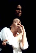 Budapest, 1990. március 8. A Madách Színház Stúdiójában 1990. március 14-én mutatják be F. G. Lorca: Bernarda Alba háza című tragédiáját Puskás Tamás rendezésében. A képen: Schütz Ila és Varga Mária.